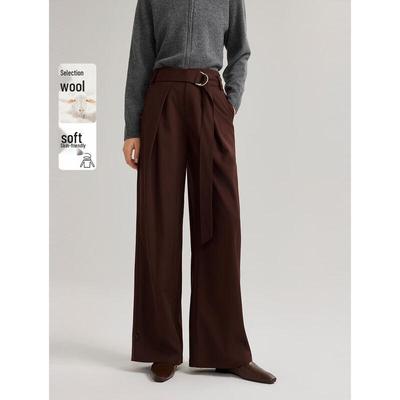 Women's High-Waist Lamb Wool Wide-Leg Pants