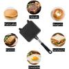 Hot Maker, Grilled Toaster Double Sided Non-Stick Stovetop Sandwich Grill Press Flip Pan for Camping Kitchen