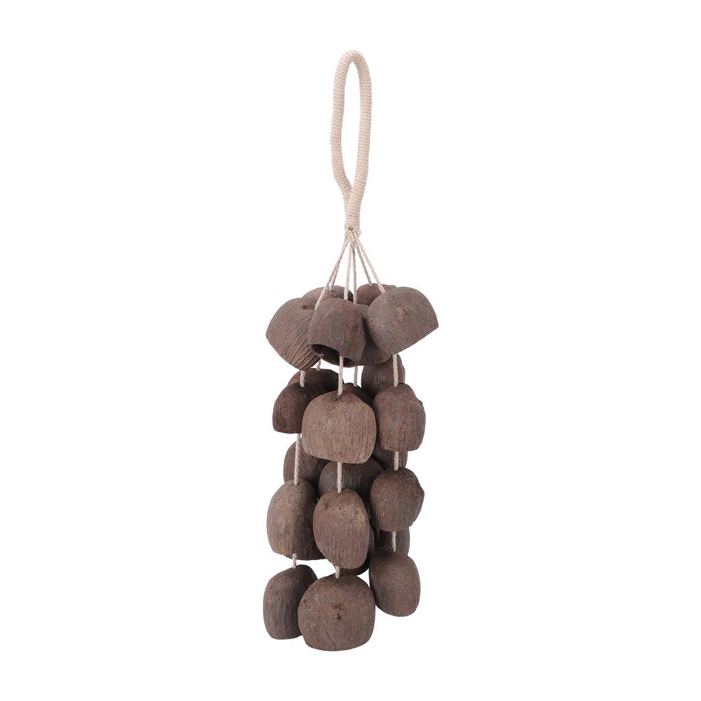 Handmade Natural Shell Wind Chime Composed of 24 Natural Nutshell Yoga Meditation Instrument Shell Shaker Indoor