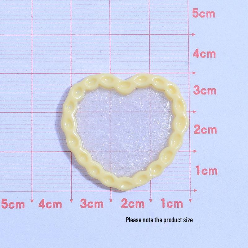 Love Heart Glitter Plate Handmade DIY Resin Accessories for Phone Cases, Hair Clips, and Jewelry