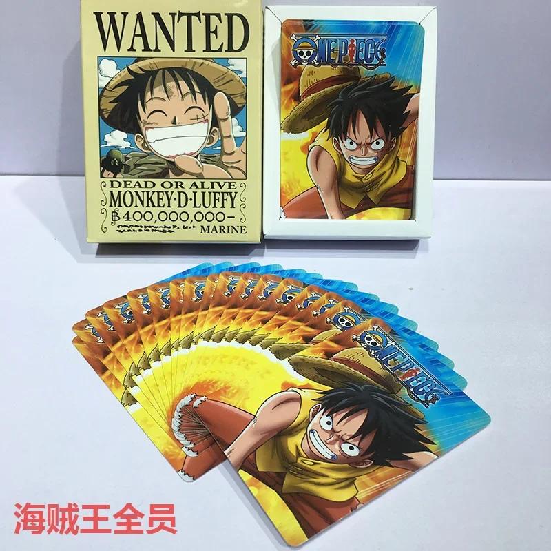 NEW One Piece Hot Japan Anime Props Monkey D Luffy Roronoa Zoro Tony Chopper Joba pattern Paper poker Model toys Gift poker