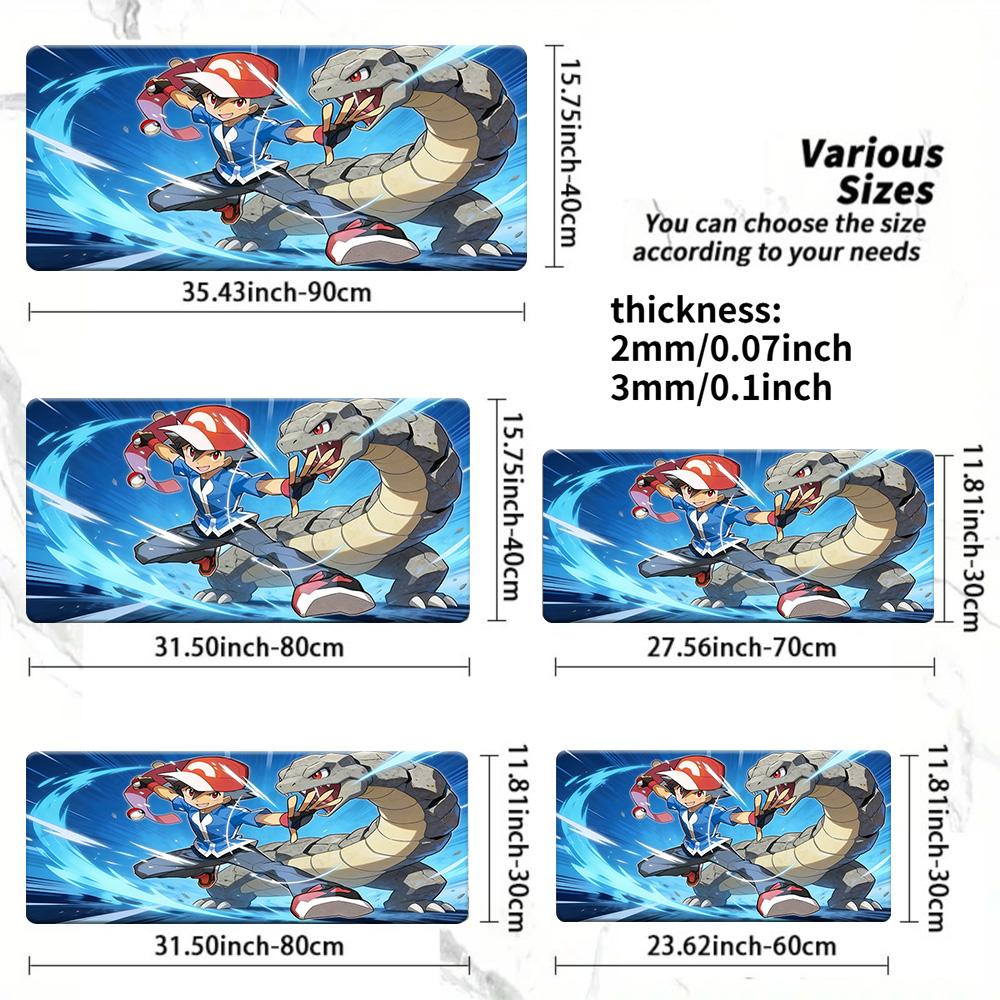 Ash Ketchum Holding Pokeball Gaming Desk Mat NonSlip Washable Mouse Pad 30x80x0.2cm