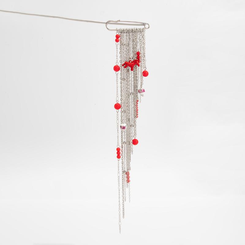 Broches à Chaîne à Longues Franges Exagérées Pendentif Perlé pour Femmes Chaîne Multi-Couches Épingle Fixe Multifonctionnelle Décoration pour Pantalons Vêtements