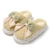 Cotton Slippers Women's Winter Home Non-slip Thick Bottom Cute Bow Bag Head Snow Plush Slippers