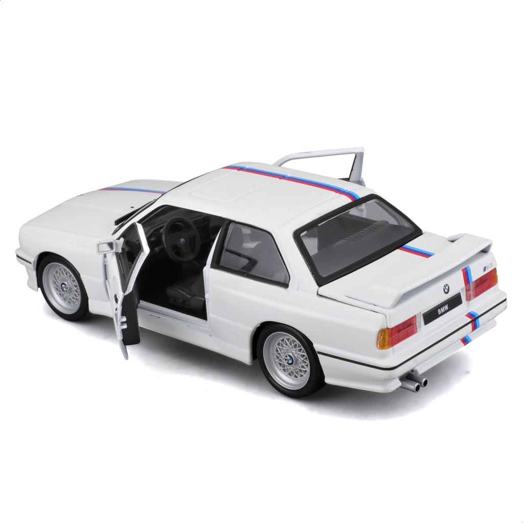 Bburago 1/24 scale BMW M3 (E30) 1989 White / Diecast Model Car, Finished Product, 21100 W