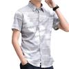 Neuer dünner Abschnitt des Sommerhemdes aus Eisseide, kurzärmelig, Herrentrend zum lässigen, vielseitigen, halbärmeligen, bügelfreien, bedruckten Hemd
