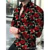 Herren Freizeitbluse mit floralem Kragen Langarm Slim Fit Lässiges Oberteil Lässiges Alltagsoutfit