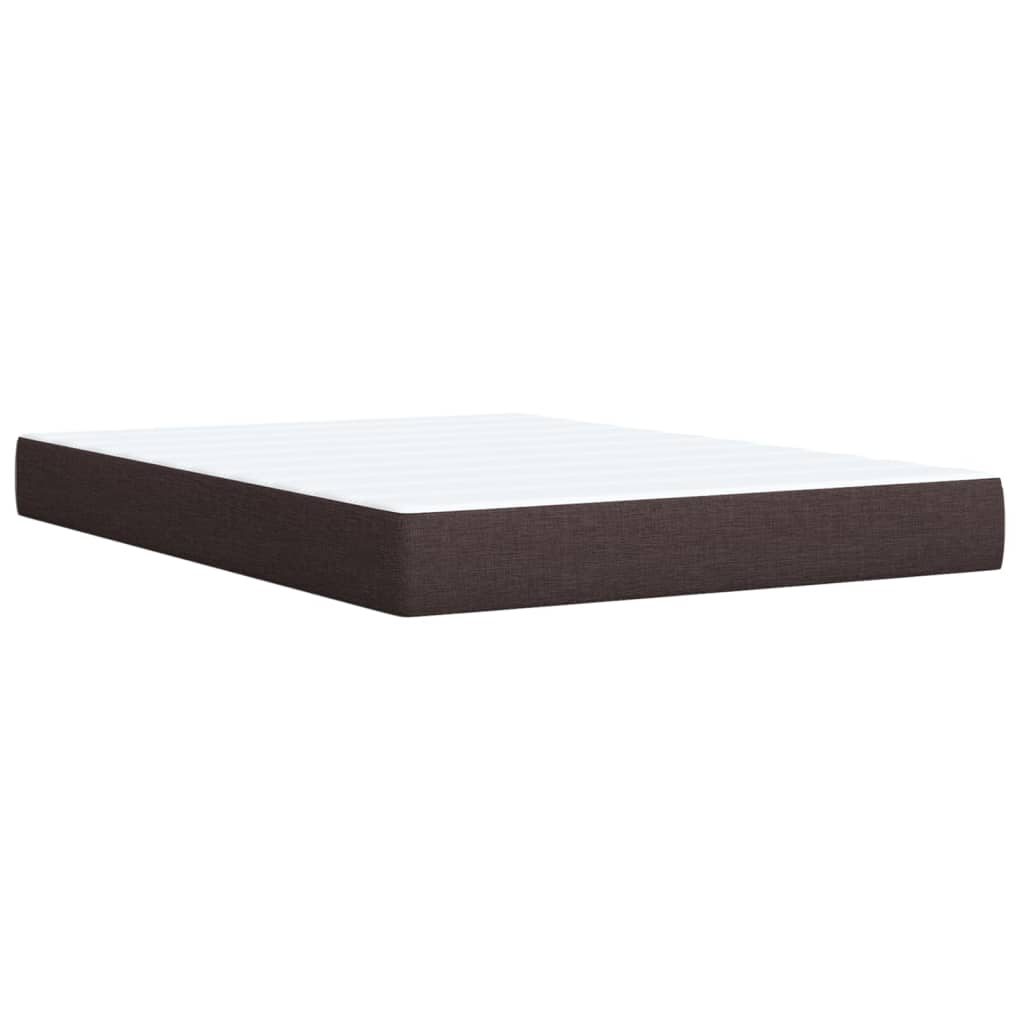 Box Spring Bed with Mattress Dark Brown 160x200 Cm Fabric