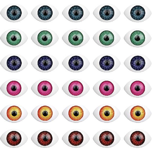 

TEHAUX 100PCS Resin Boat Shape Doll Eyes for Crafts, 0.47 * 0.62 and 0.39*0.55 Embellishments Art Doll Animal Stuffed Toys Props Halloween Eyeballs 1.6X1.2cm and 1.4X1.0cm как