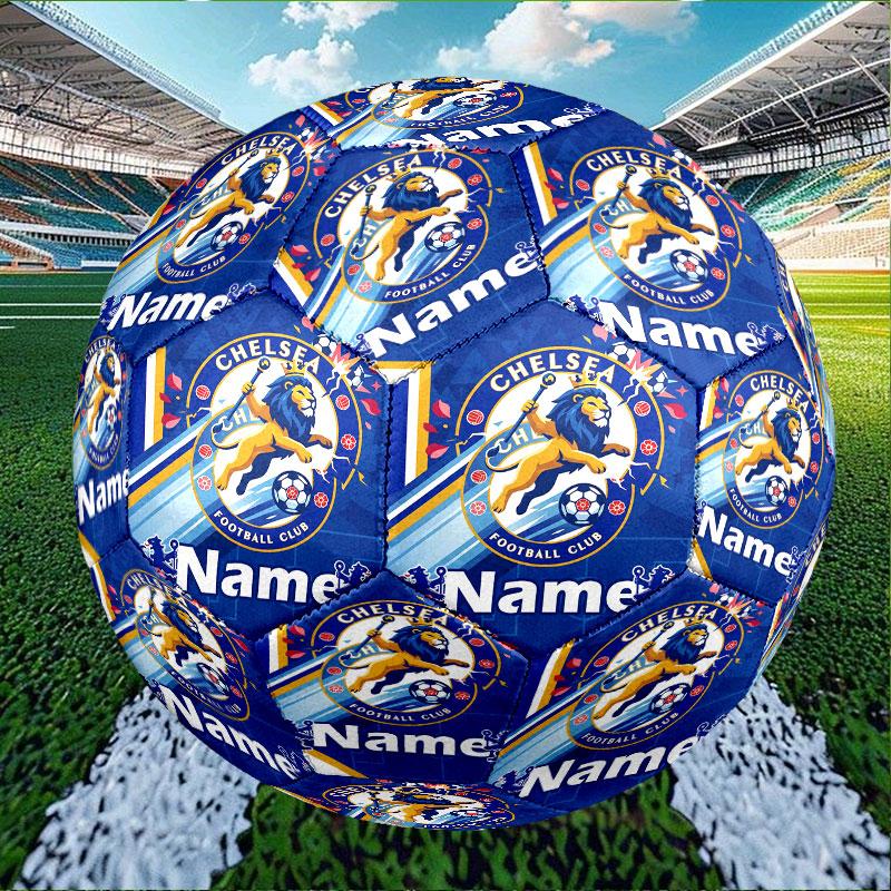 Custom Name Personalized Chelsea Football Club Print Size 5 Soccer Ball Training & Match Football, for Team, Kicking, Gift for Football Enthusiasts
