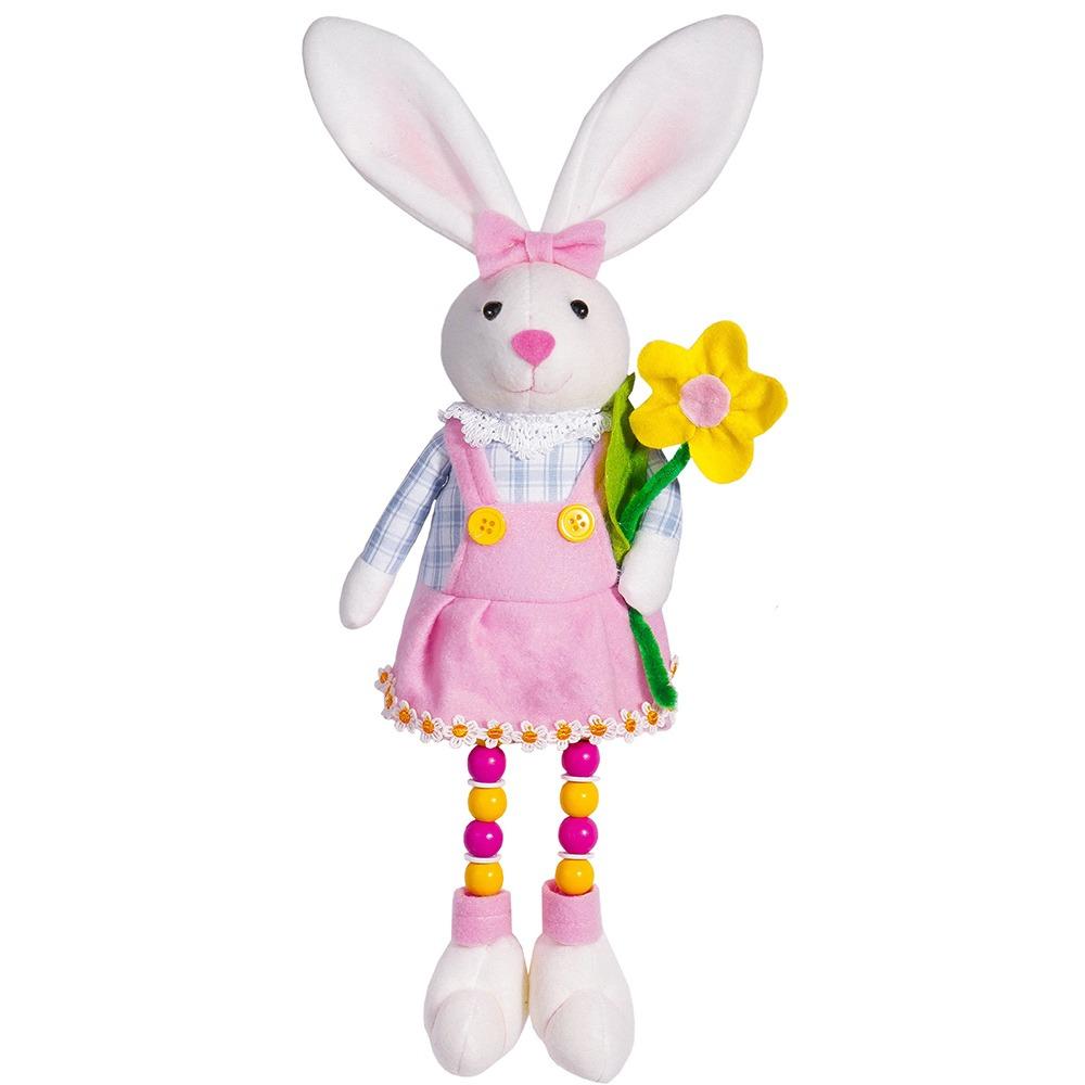 Cute Easter Bunny Sitting Doll Handmade Happy Easter Decoration  Holiday Festival Decor