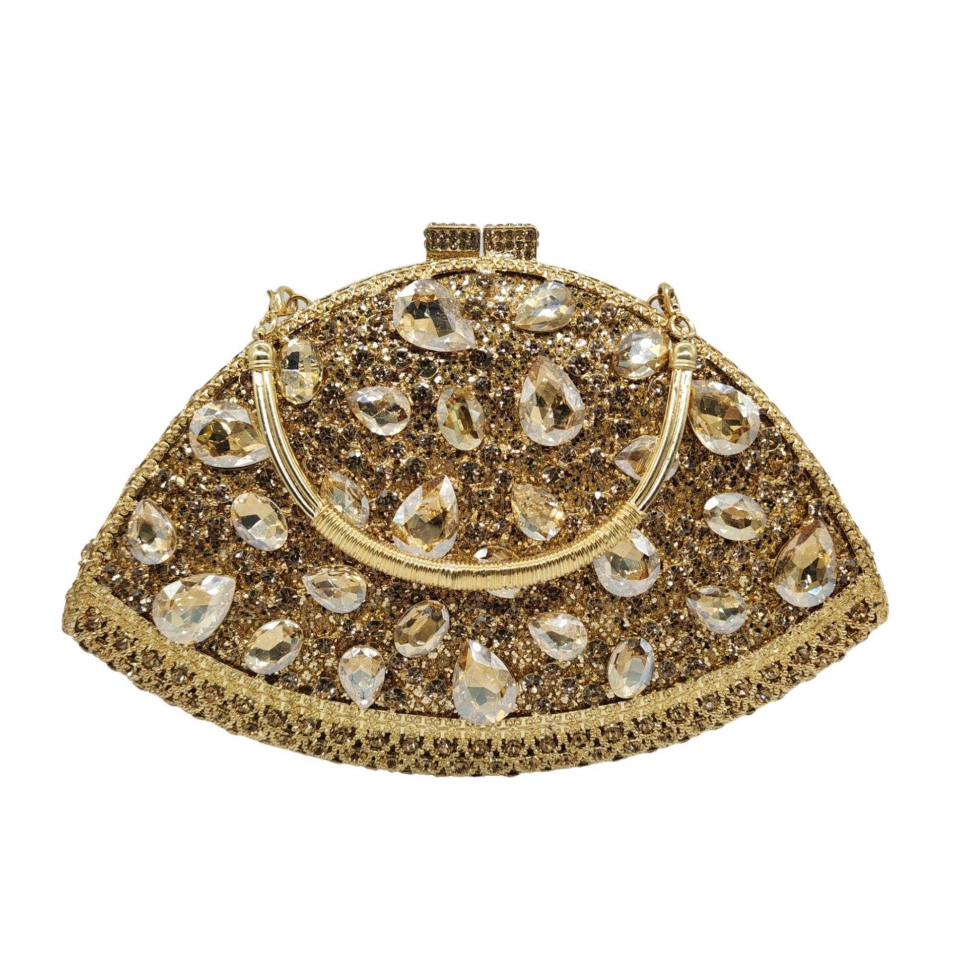 Metal diamond dinner bag banquet diamond clutch women s bag Rhinestone bag золотой
