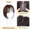 Women's Fluffy White Hair Topper - Natural, High Volume, Traceless Real Hair Bangs Patch for Full-Looking Hair.