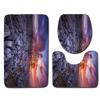 3D Landscape Bathroom Toilet Three-Piece Floor Mat Door Mat Bathroom Carpet