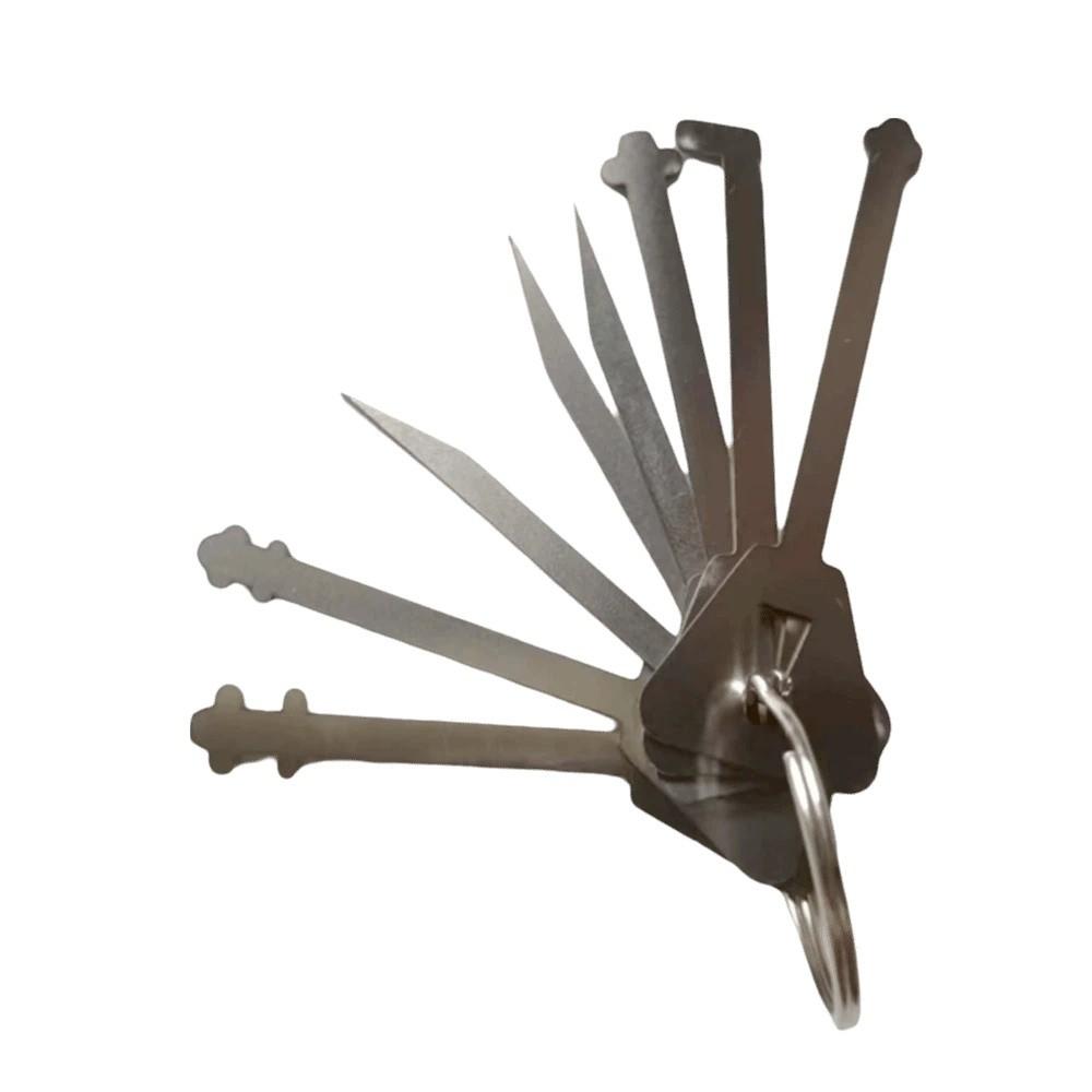 Stainless Steel Master Keys Lock Installation Durable Skeleton Lock Hook Warded Pick Sturdy Rust-proof Open Doors Key Set