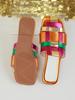 Women's Color Block Cross-Border Hollow Flat Slippers for Beach