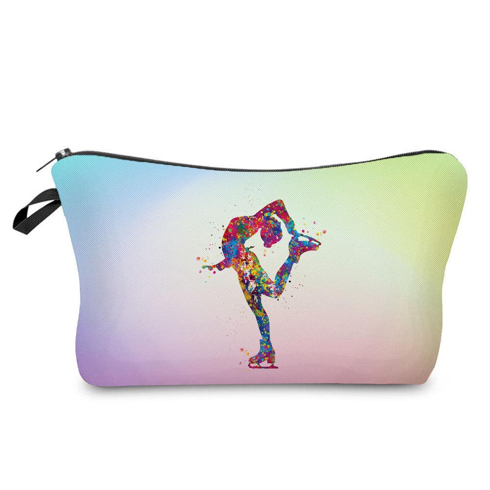 Women Gymnastics Print Cosmetic Bag Toiletries Organize Travel Storage Case  6391 KTB