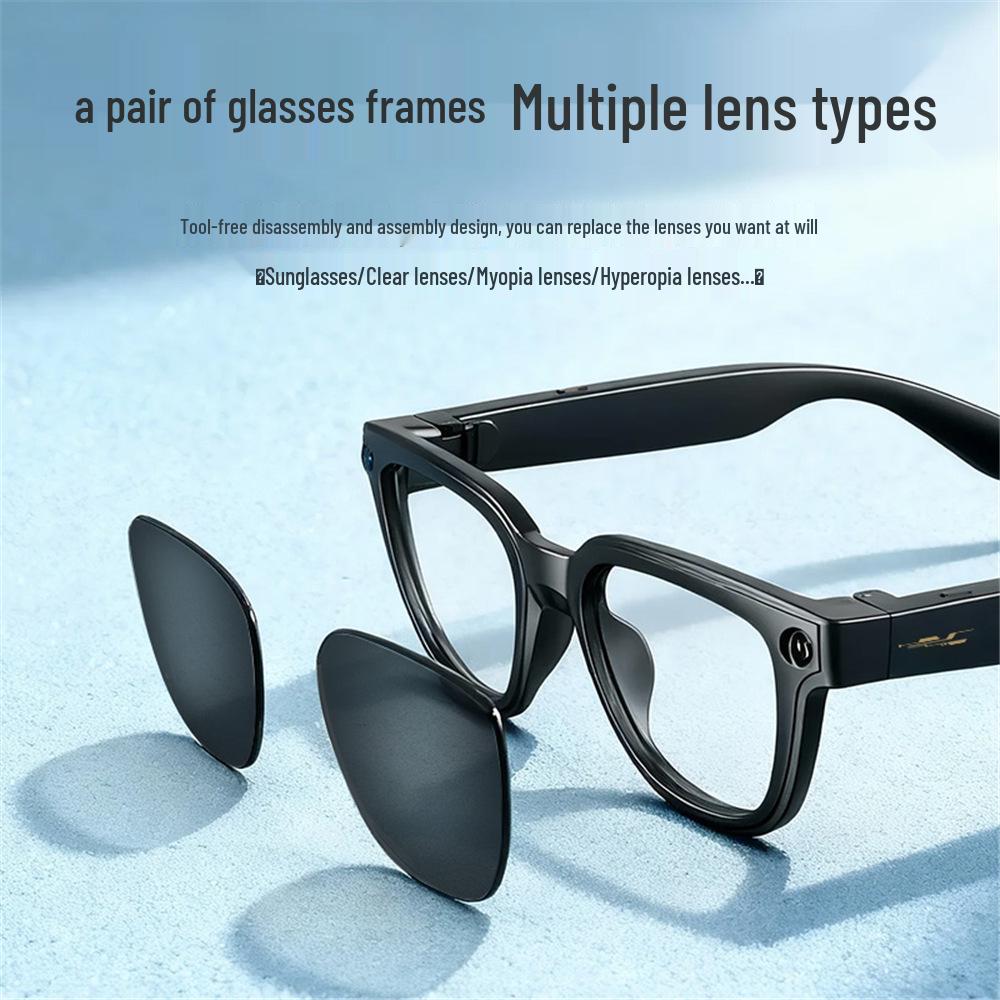 Cross M8 Smart Glasses: Bluetooth Calling, AI Translation, Object Recognition, Music, Detachable Lenses.
