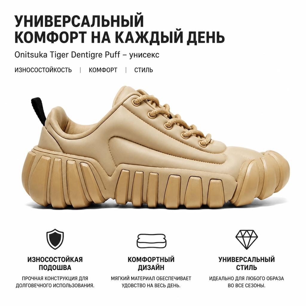 ONITSUKA TIGER Dentigre Puff Desert Camp Unisex Sneakers Tan 1183C147-200