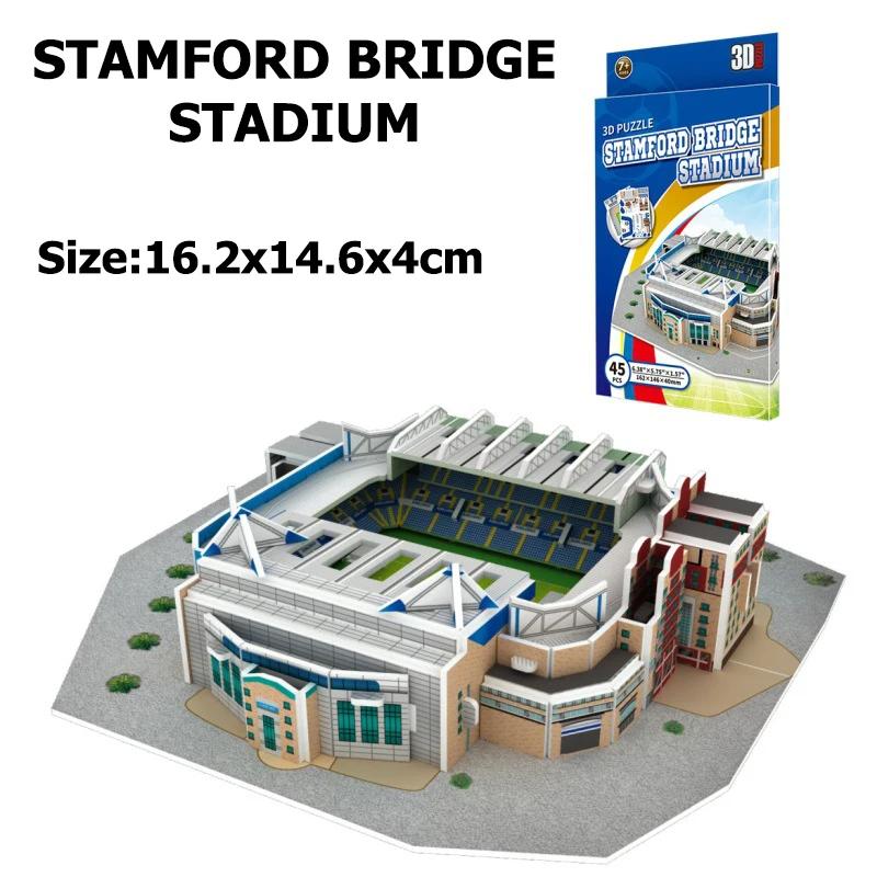 Desktop Ornaments Football Field Model Fans Souvenir DIY Paper Puzzle Table Games 3D Building Stadium Assembly Simulation TMZ
