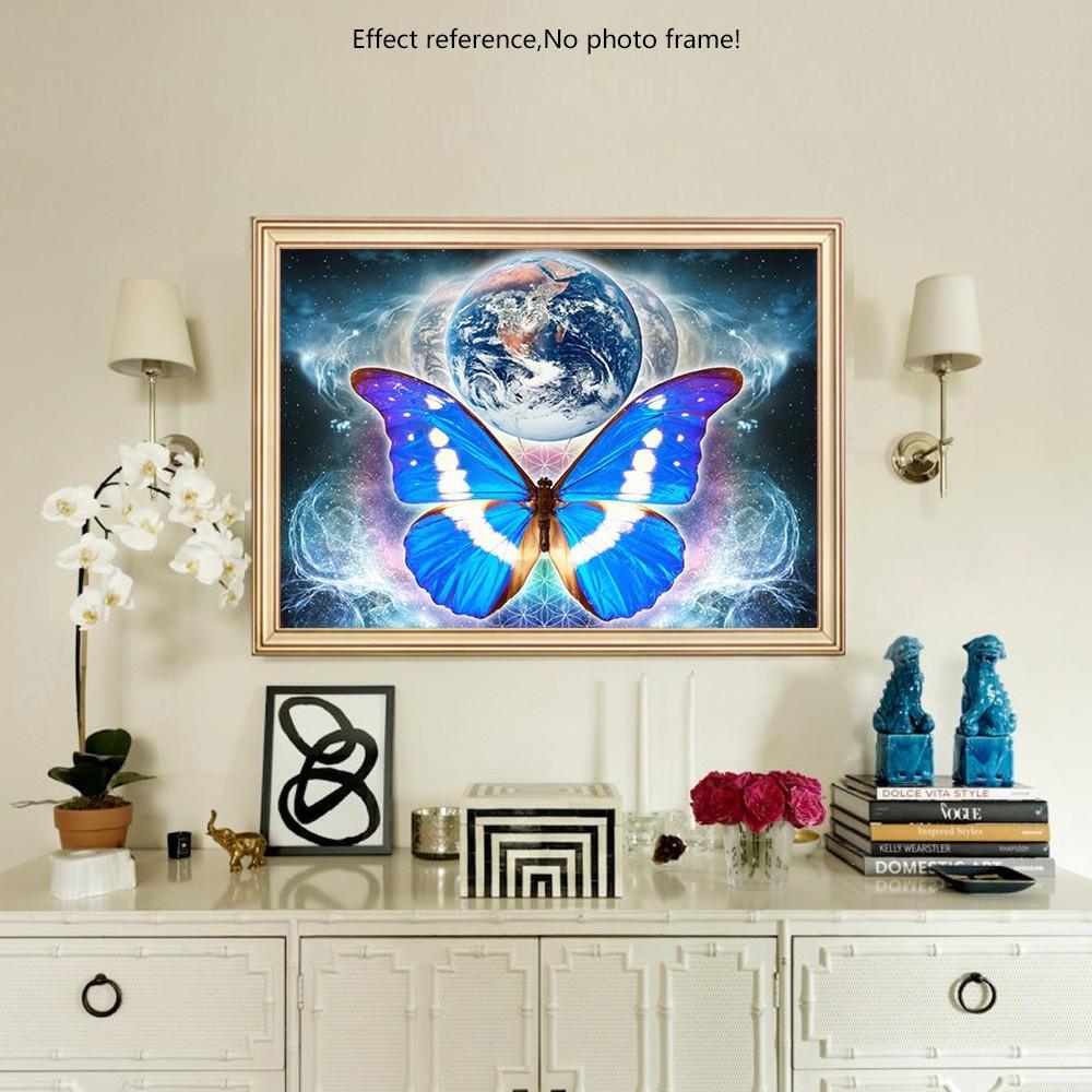 5D diamantový obraz Zvířecí motýl Plný kulatý štrasový obrázek Výšivka Diamant