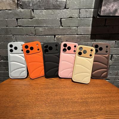 Stress Relieving Down Jacket for IPhone 17 Promax Phone Case for Apple 16, All Inclusive Anti Drop 15 Leather Case