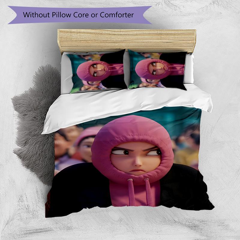 KPOP Hunter 3pcs Bedding Set Duvet Cover Closure Includes 1 Duvet Cover & 2 Pillowcases for All Seasons Bedroom Home Dorm Decor
