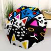 1pc Colorful Cats Art Automatic Open/Close Umbrella, Umbrella with cartoon Design, Portable Compact Umbrella for Men & Women, Good Holiday G