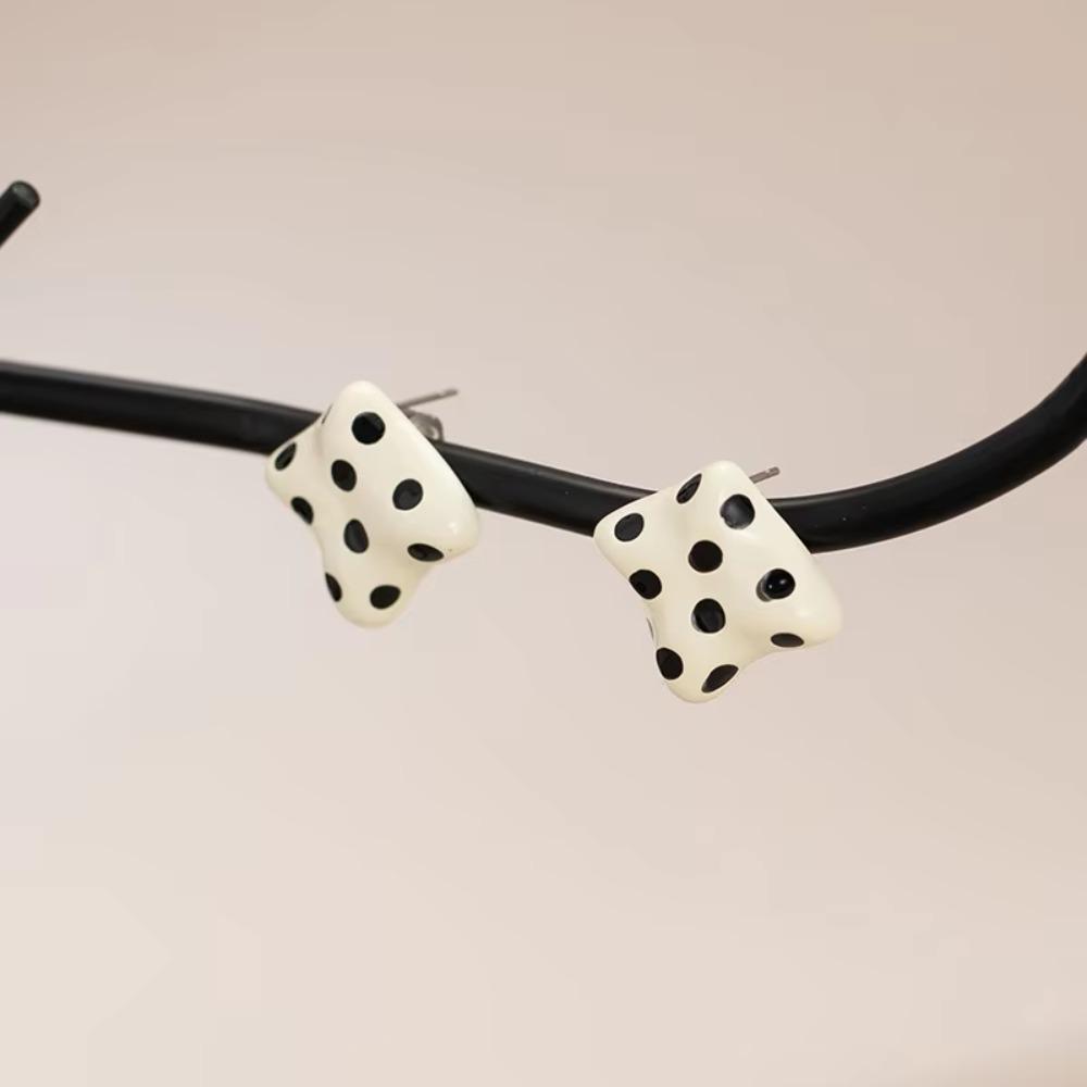 Irregular Polka Dot Earrings Sweet Square Earrings Korean Style Stud Earrings For Women Gifts