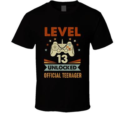 Level 13 Unlocked 13th Video Gamer Birthday Boy Gifts T Shirt