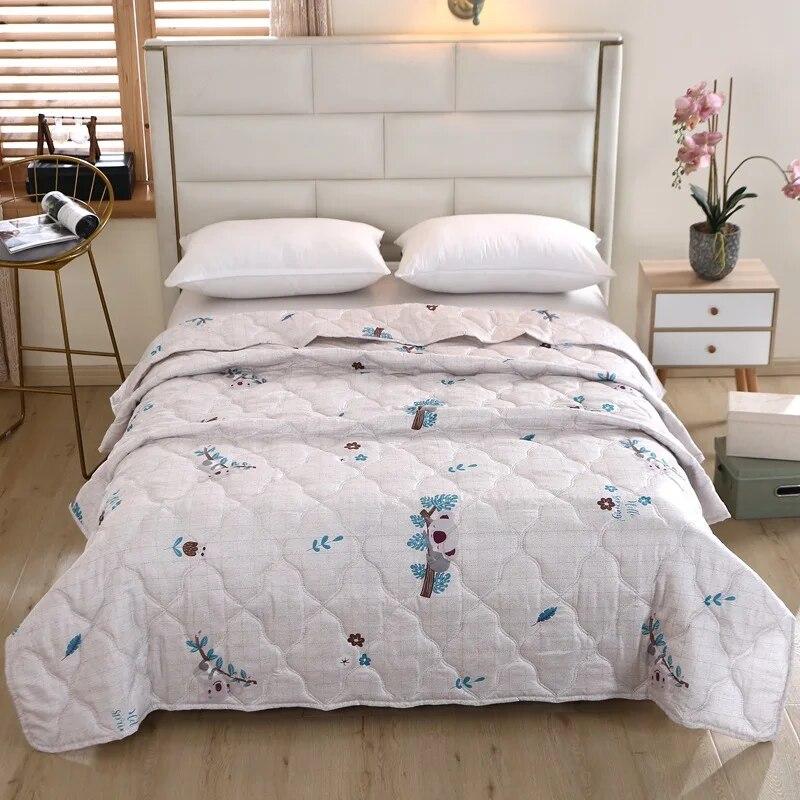 Quilt Comfortable Summer Sleep Brushed Printed Summer Cool Blanket Skin-friendly Air-conditioning Comforter Bedspread Bed Cover