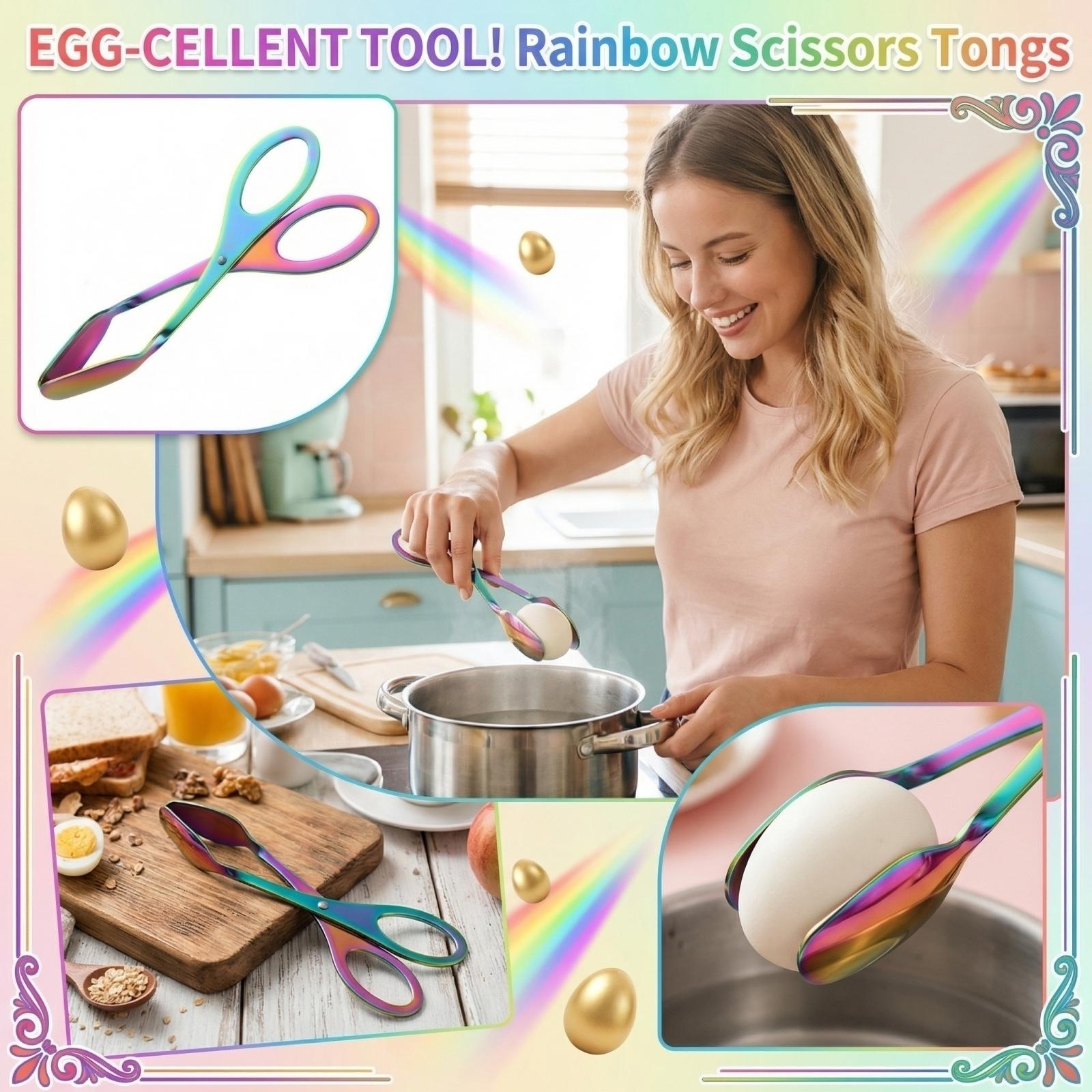 Пищевой зажим из нержавеющей стали Креативный зажим для яиц типа ножниц one size