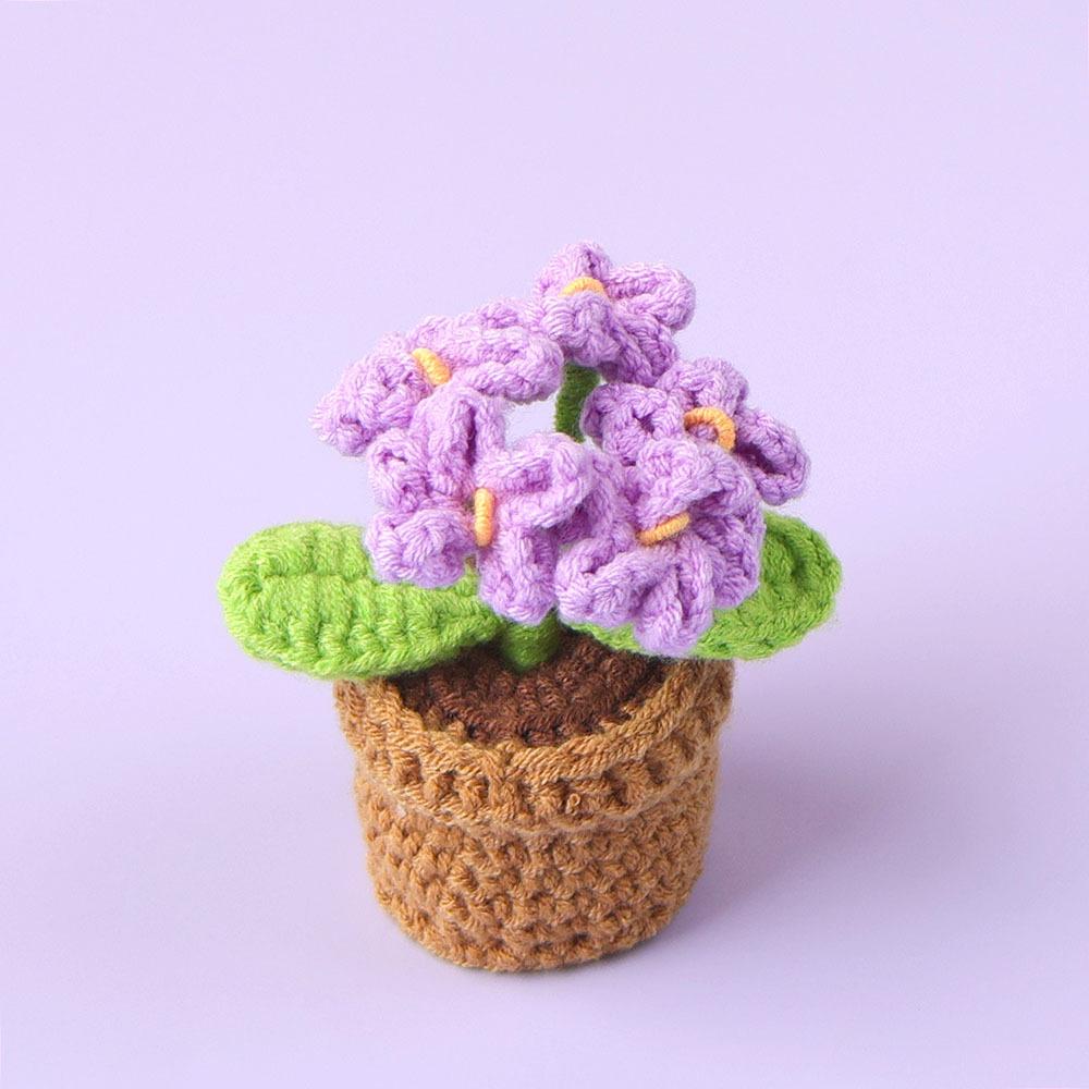 Crochet Sunflowers Potted Cute Knitting Flower Pot Flower Pot Handwoven Plant Car Table Bookshelf Home Decor Gift