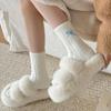 Screw Thread Floor Plush Socks Thickened Mid Tube Socks Women Creative Coral Fleece Socks  Winter