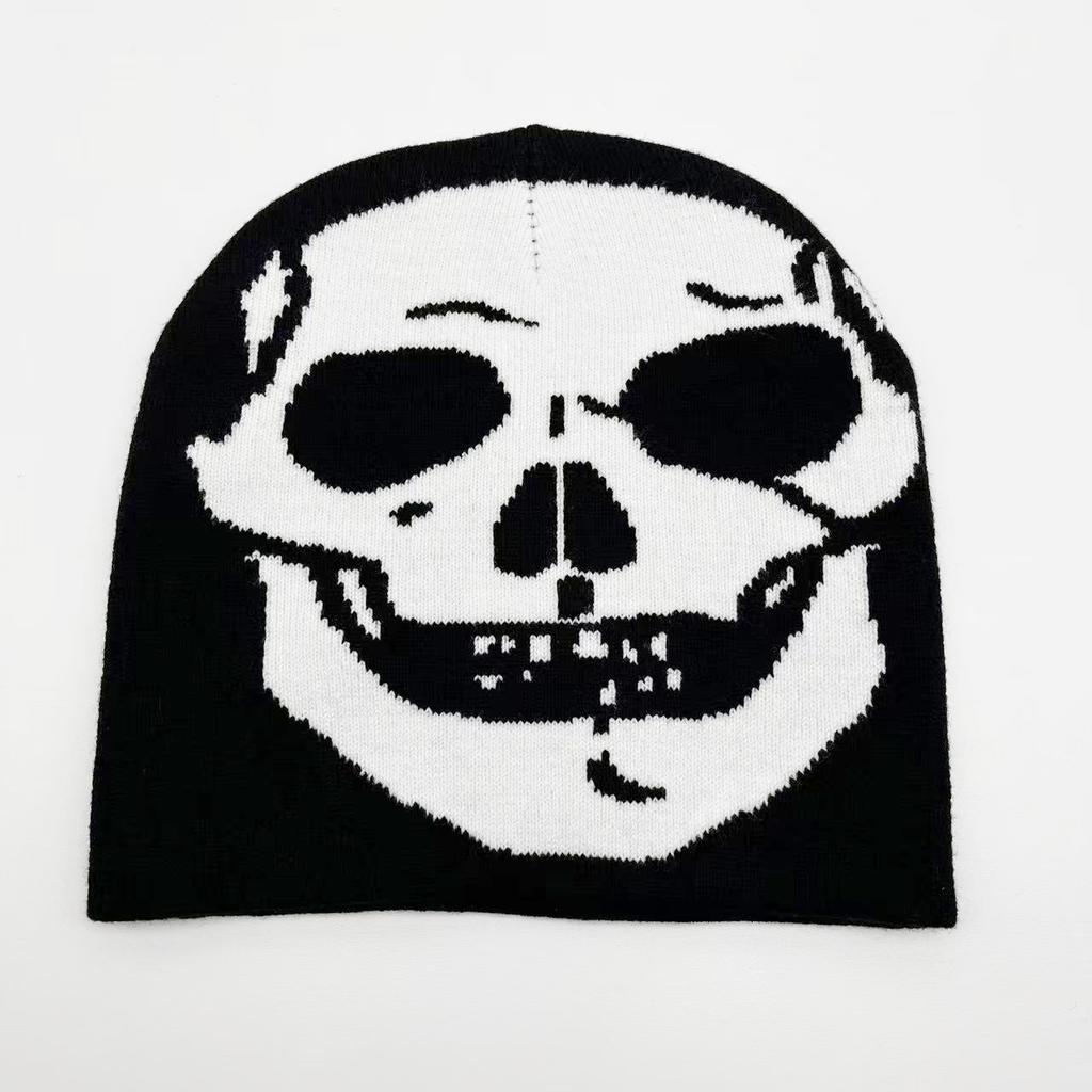 Halloween Series Jacquard Knitted Hat European and American Fashion Skull Portrait Beanie Pullover