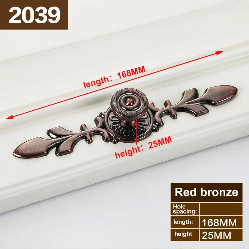 Red Bronze Handle Kitchen Door Knob Cabinet Drawer Closet Antique Shabby Chic Handles Dresser Knobs Furniture pulls