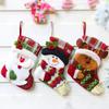 Cute Christmas Stockings Socks Fireplace Hanging Stockings Plush Personalized Home Party Decoration with Snowman Santa Elk Bear