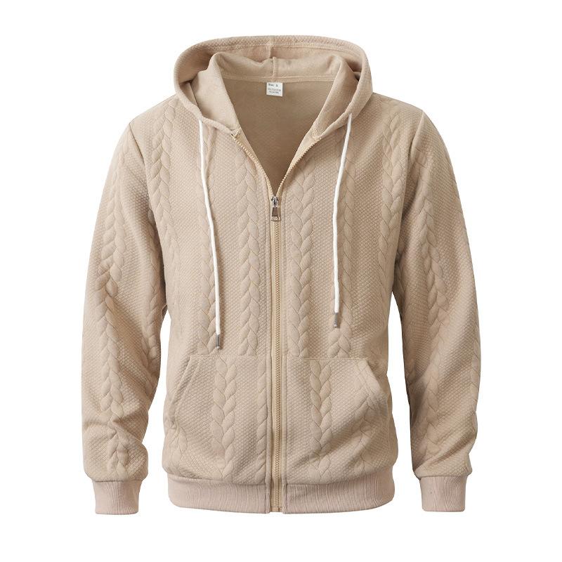 

2026 Autumn and Winter New Solid Color Casual Zipper Hooded Sweatshirt Jacket M