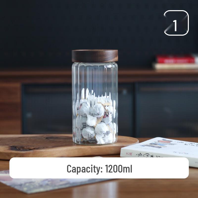 Airtight Glass Storage Jar with Wooden Lid
