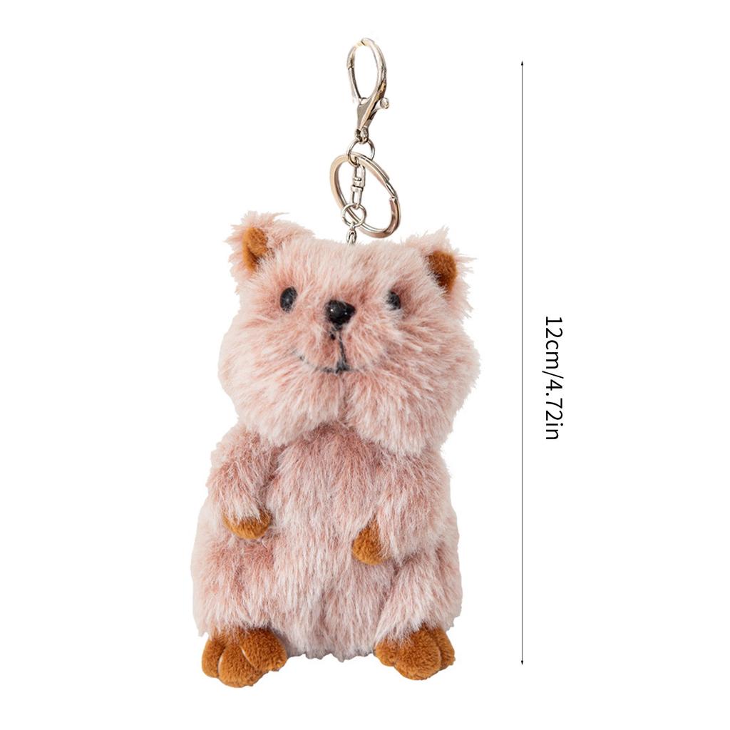 Cute Cartoon Kangaroo Keychain Plush Stuffed Animal Doll Pendant Keyring Bag Charm Backpack Decoration Car Key Holder