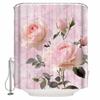 Nature Pink Rose Flower Shower Curtains Waterproof Bath Curtains Home Decor Modern Luxury Bathroom Curtain