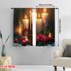 2pcs,2D Plane Printing Contemporary Curtains Christmas Candles Roses Ornaments (4) 100% Polyester (without Rod) Gifts for Living