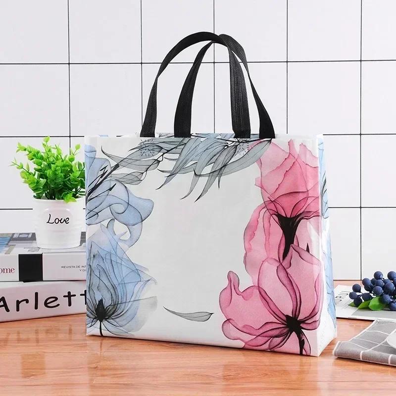 10pcs Coated Non-woven Fabric Bag Clothing Nonwovens Pack Handbag Environmentally Friendly Gift Shopping Packaging Pouch