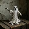 Halloween Ghost Figurine, Spooky Scream Face Ghost Resin Statue for Indoor Shelf, Tabletop Centerpiece, Home Office Decor