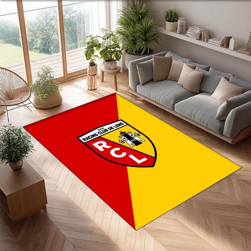 Lens FC Soccer Football Pattern Soft Area Rug Non Slip Indoor Floor Carpet Sports Decor Mat for Bedroom
