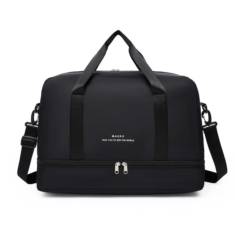 

Dry-wet Separation Casual, Versatile Solid-color Fitness Bag for Outings, Large-capacity Travel Bag with A Handle and Shoe Compartment чёрный