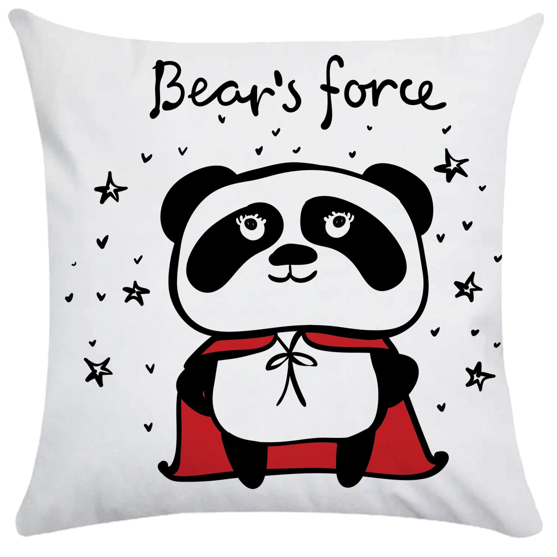 

Украшения для детской комнаты для девочек, наволочка для двуспальной кровати, чехол для подушки, домашний декор, диван, милая панда 40x40cm