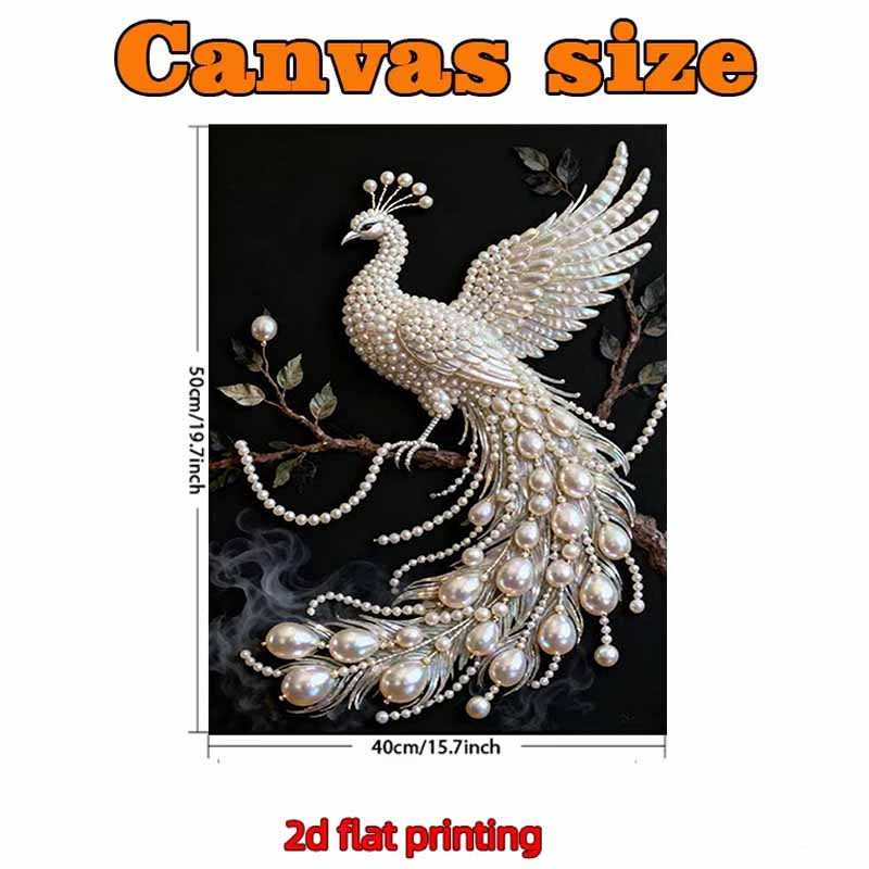 Kit Artistico Fai da Te con Perle e Gemme Pavone per Decorazione Murale Domestica - Regalo Perfetto per Adulti e Principianti Senza Cornice Kit Pittura con Perle