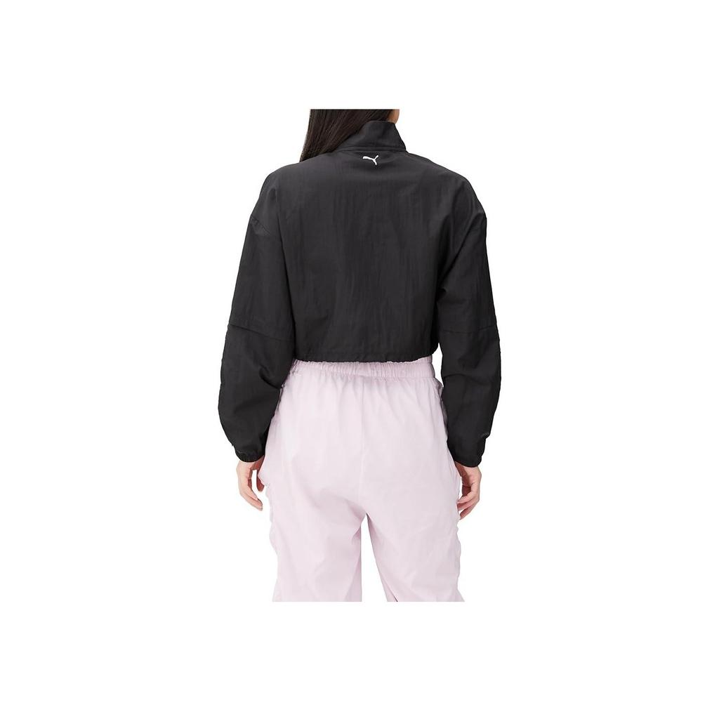 Puma Letter Print Casual Loose Stand Collar Jacket Women Jacket Black 525493-01