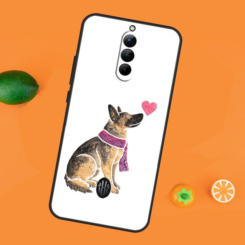 

German Shepherd Dog Cartoon Case For ZTE Nubia RedMagic 10 Air 6 7 7S 6S Pro RedMagic 10S 9S 8S 8 9 10 11 Pro Plus Cover RedMagic 10S Pro